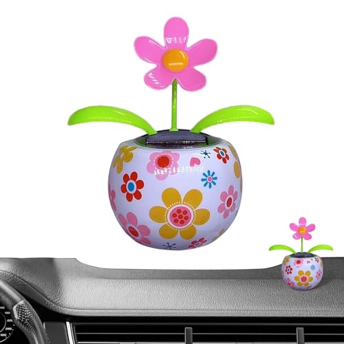 Giwuence Wackelfigur Blume | Solar Tanzende Blume | Solarblume Wackelfigur | Auto Armaturenbrett Ornament Wackelfiguren | Solar Solarbetriebene Wackelblume Für Auto Haus Oder Büro von Giwuence