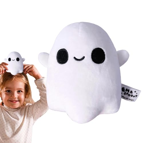 Minis Ghost Plüsch, 10cm Halloween Kuscheltier Plüsch Spielzeug, Süßer Mini-Geister Für Halloween-Plüschtiere, Weißes Geister-Kuscheltier, Halloween-Schädel-Plüschtier Für Kinder Jeden Alters von Giwuence