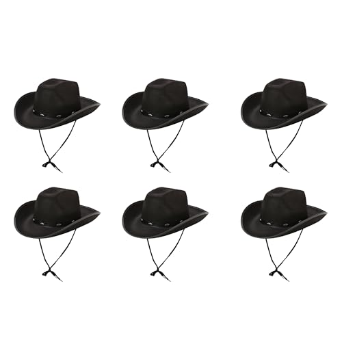 Gizelle Cowboyhut und Bandana-Halstuch, Kostümzubehör – Wilder Westen, Western-Sheriff-Kostüm, Nieten, Cowboyhut, Damen, UK, 12 Stück, Schwarz, 2 Stück von Gizelle