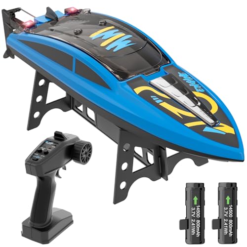 GizmoVine Ferngesteuertes Boot, Fast Unterwasser Boot Ferngesteuert, Mini RC Boote für Erwachsene und Kinder, 2.4GHZ Ferngesteuertes Boot für Pools und Seen mit 2 wiederaufladbaren Akkus von GizmoVine