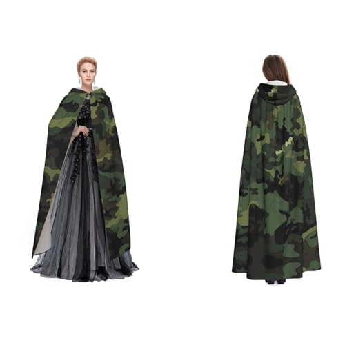 Gjgdbxdw Kapuzenumhang mit Camouflage-Muster, Uni, Erwachsene, Kapuzenumhang mit Kapuze, für Halloween, Cosplay-Kostüme von Gjgdbxdw