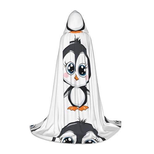 Gjgdbxdw Kapuzenumhang mit Kapuze "I Love Penguins", für Damen, Herren, Teenager, Halloween, Cosplay-Kostüme von Gjgdbxdw