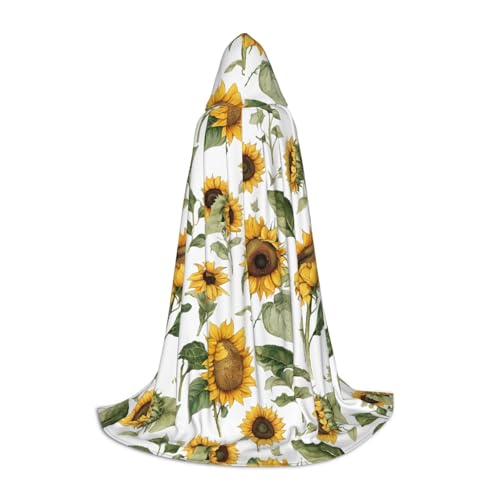 Gjgdbxdw Kapuzenumhang mit Sonnenblumen-Druck, mit Kapuze, für Damen, Herren, Teenager, Halloween, Cosplay-Kostüme von Gjgdbxdw