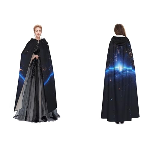 Gjgdbxdw Kapuzenumhang mit blauem Sternbild, Galaxie-Druck, Uni, Erwachsene, Kapuzenumhang mit Kapuze für Halloween, Cosplay-Kostüme von Gjgdbxdw