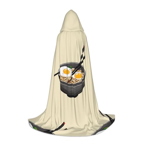 Gjgdbxdw Köstlicher süßer Ramen-Druck Kapuzenumhang mit Kapuze für Damen, Herren, Teenager, Halloween, Cosplay-Kostüme von Gjgdbxdw