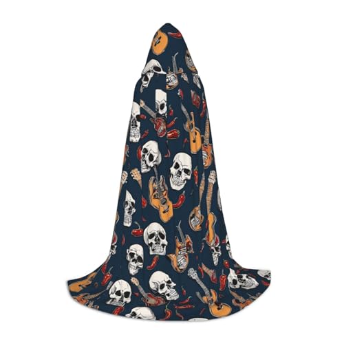 Gjgdbxdw Mexikanischer Totenkopf-Aufdruck, Kapuzenumhang mit Kapuze, für Damen, Herren, Teenager, Halloween, Cosplay-Kostüme von Gjgdbxdw