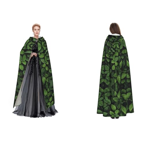 Gjgdbxdw St. Patricks Day Kapuzenumhang mit Blätter-Druck, Uni, Erwachsene, Kapuzenumhang mit Kapuze für Halloween, Cosplay-Kostüme von Gjgdbxdw