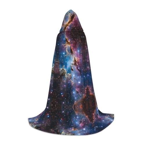 Gjgdbxdw Umhang mit Kapuze und buntem Galaxie-Druck, für Damen, Herren, Teenager, Halloween, Cosplay-Kostüme von Gjgdbxdw