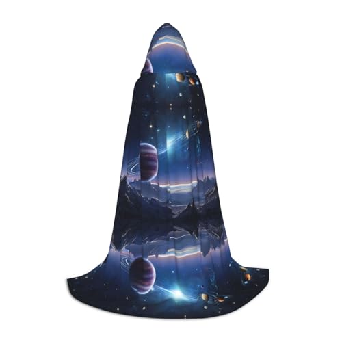 Gjgdbxdw Weltraumplaneten-Druck, Kapuzenumhang mit Kapuze, für Damen, Herren, Teenager, Halloween, Cosplay-Kostüme von Gjgdbxdw