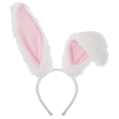 Gjinxi Halloween Haarbänder Niedlich Plüsch Hase Ohren Haarschmuck Hasenohren Stirnband Verkleidung Zubehör Haarstyling Deko Flauschig Kopfschmuck für Ostern/Party/Hochzeit Cosplay von Gjinxi