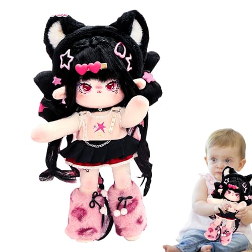 GjnjfdF Baumwollpuppe mit Skelett, Plüsch-Anziehpuppe, Skelett gefüllte Anime-Plüschpuppe mit Kleidung, Anime-Mädchen zum Sammeln, 30 cm, verbessert die Hand-Auge-Koordination und die Feinmotorik von von GjnjfdF