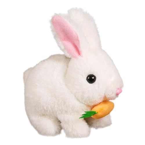 GjnjfdF Bunny Plüschtier für Mädchen, realistisches Kaninchenspielzeug, Plüschtier Ostern – Jobbit Jabbit Electronic Pet, Lernspielzeug springt und schüttelt die Ohren für Mädchen von GjnjfdF