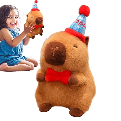 GjnjfdF Capybara Plüsch, Capybara Plüschtier | Süßes Capybara-Plüschkissen-Spielzeug,Süßes Plüsch-Capybara mit -Puppe, weiches und Bezauberndes Cartoon-Capybara-Stofftier für Kinder und Erwachsene von GjnjfdF