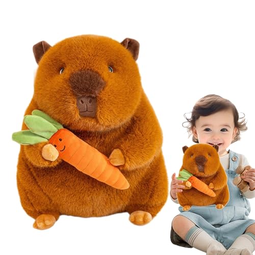 GjnjfdF Capybara Stuffed Animal, Capybara | Halten von Gemüse Capybara Puppenkissen | Tragbare Tierpuppen -Wurf Plüsch für Schlafzimmer, Wohnzimmer, Esszimmer von GjnjfdF