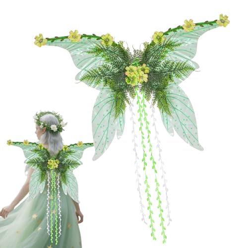 GjnjfdF Elfenflügel Für Erwachsene Frauen | Feenkostüm Für Damen,Partyzubehör Für Karneval Halloween Weihnachten Cosplay Gartenfest GjnjfdF Elfenflügel Für Erwachsene Frauen | Feenkostüm Für Damen,Partyzubehör Für Karneval Halloween Weihnachten Cosplay Gartenfest von GjnjfdF
