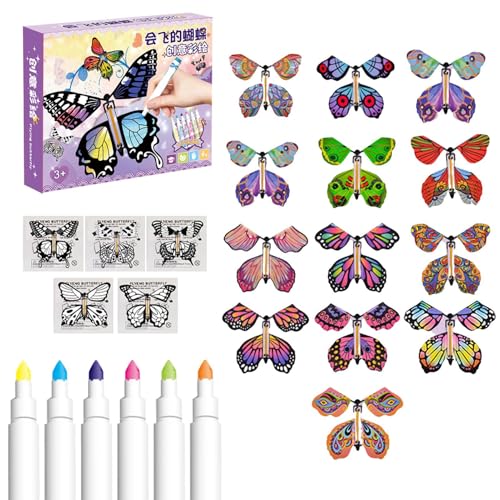 GjnjfdF Fliegender Schmetterling Schmetterlings-Bastelset, fliegendes Schmetterlingsspielzeug - Magischer Feenfliegender Schmetterling - Handgefertigtes Schmetterlingsspielzeug, magische Fliegende von GjnjfdF