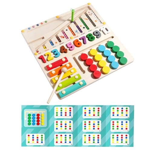 GjnjfdF Formensortierspiel für Babys – sensorisches Labyrinth mit Perlen aus Holz, multifunktionales interaktives Lernspielzeug für Mädchen und GjnjfdF Formensortierspiel für Babys – sensorisches Labyrinth mit Perlen aus Holz, multifunktionales interaktives Lernspielzeug für Mädchen und von GjnjfdF