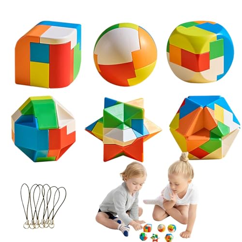 GjnjfdF Gehirn-Puzzle, Denksport-Puzzle für Kinder | Logisches Denktraining-Puzzlespielzeug | Denksport-Puzzlespiel, pädagogisches 3D-Freischalt-Interlock-Puzzle-Spielzeug für Kinder von GjnjfdF