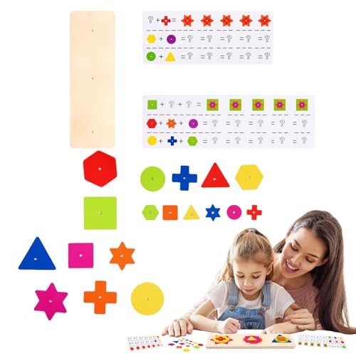 GjnjfdF Geometrisches Form-Matching-Puzzlespiel, Formlern-Brettspiel, Geometrische Formen Stapelblockbrett, Vorschul-Lernspiel mit geometrischen Formen für Mädchen, und Kinder ab 3 Jahren von GjnjfdF