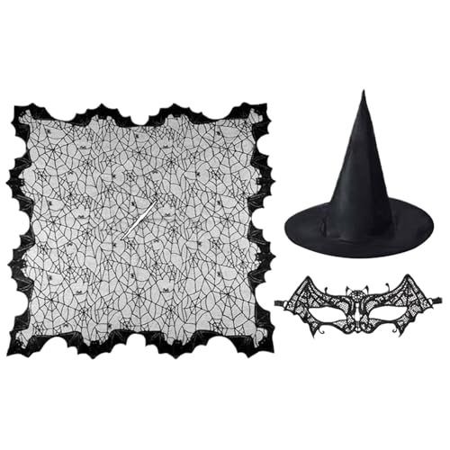 GjnjfdF Halloween Fledermaus Spinnennetz Umhang,3 Teile Halloween Hexenkostüm - Hexen Vampir Festivals Bühnenshow Damen Kostüm Cape für Frauen GjnjfdF Halloween Fledermaus Spinnennetz Umhang,3 Teile Halloween Hexenkostüm - Hexen Vampir Festivals Bühnenshow Damen Kostüm Cape für Frauen von GjnjfdF