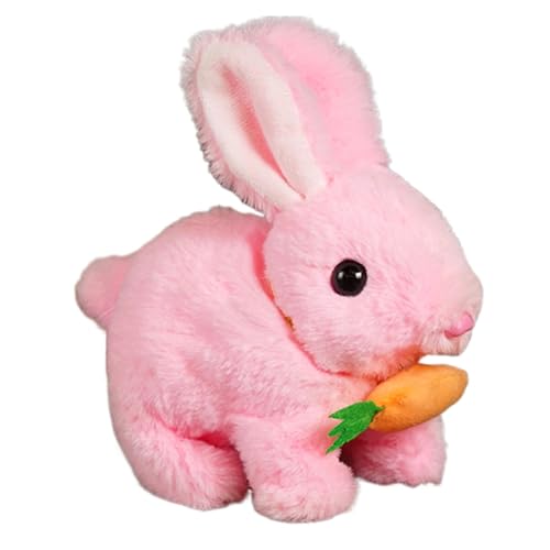 GjnjfdF Hasenspielzeug, Hasenspielzeug für – -Fleece, Soft Doll Realist Bunny – Jobbit Jabbit Electronic Pet, Lernspielzeug zum Springen und Schütteln der Ohren für Mädchen und von GjnjfdF