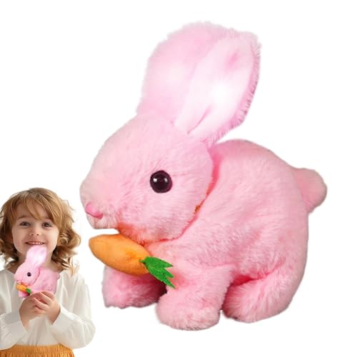 GjnjfdF Hasenspielzeug für Osterhasen, Plüsch, Fleece, Soft Doll Realist Bunny – Jobbit Jabbit Electronic Pet, Lernspielzeug springt und schüttelt die Ohren für von GjnjfdF