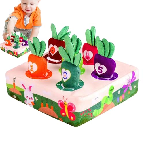 GjnjfdF Karotten-Memory-Spiel - Plüschtier Karottenernte-Spiel,Plüsch-Sortierspielzeug, Geschenke für Kleinkinder, Kinder im Alter von 1–3 Jahren, Vorschul-Lern-Sensorik-Box-Spiel von GjnjfdF