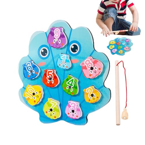 GjnjfdF Kleinkindfischerspiel, Kinder Angel Spielzeug | Farbübereinstimmung Mathe Fishing Counting Game Toys | Tool für sensorische Bildungskenntnisse für Bildungslern und Geburtstagsfeier für Mädchen von GjnjfdF