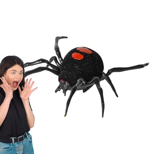 GjnjfdF Kriechende Schwarze Spinne, Streich gefälschter Spinne, Fake Spider Spider Toy Simulation Tier, Backyard Klassenzimmer Gag Witz Figur Innen im Freien Szenen -Requisiten für Kinder, Erwachsene von GjnjfdF