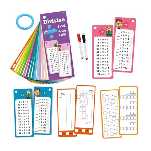 GjnjfdF Mathe-Lernkarten,Mathe-Lernkarten | Mathe-Spiele für Kinder mit Ring,Kartenspiele, Lernkarten mit Zahlen, Must-Haves für und Mädchen im Homeschool-Klassenzimmer von GjnjfdF