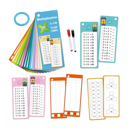 GjnjfdF Mathe-Spielkarten,Mathe-Lernkarten, Mathe-Spiele für Kinder mit Ring, Kartenspiele, Lernkarten mit Zahlen, Must-Haves für und Mädchen im Homeschool-Klassenzimmer von GjnjfdF