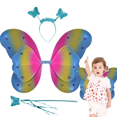 GjnjfdF Schmetterlingsflügel - Haarreifen mit Schmetterlingsstab | Feenflügel Mädchen Verkleidung Fest Accessoire GjnjfdF Schmetterlingsflügel - Haarreifen mit Schmetterlingsstab | Feenflügel Mädchen Verkleidung Fest Accessoire von GjnjfdF