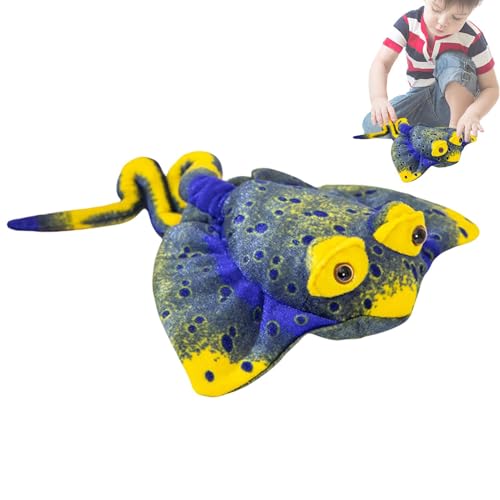 GjnjfdF Simulation Manta Ray Plüschtier,Manta Ray Plüsch - Simulation Mantarochen Stofftier - Hautfreundliches Manta-Spielzeugkissen, Sofa-Manta-Puppen für Wohnzimmer, Schlafzimmer, Arbeitszimmer von GjnjfdF