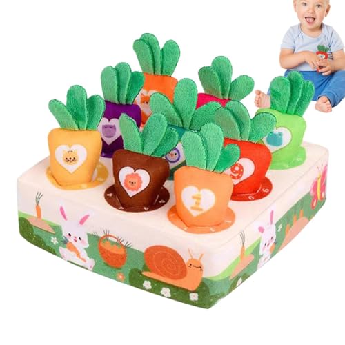 GjnjfdF Spielzeug zur Karottenernte, Karottenernte-Spiel Plüschtier, Plüsch-Sortierspielzeug, Geschenke für Kleinkinder, Kinder im Alter von 1–3 Jahren, Vorschul-Lern-Sensorik-Box-Spiel von GjnjfdF