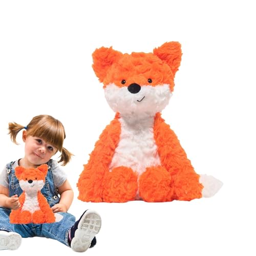 GjnjfdF Stofftier Fuchs,Fuchs Plüschtier,Niedliches Cartoon-Fuchs-Figuren-Plüschtier | 10-Zoll-Fuchskissen, Kuscheltier-Begleitpuppe für Kinder, Mädchen, Erwachsene von GjnjfdF