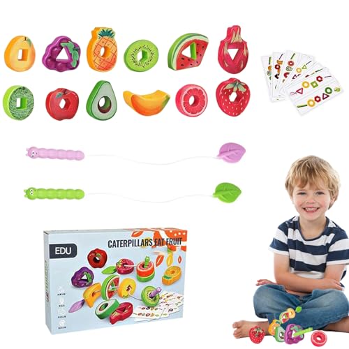 GjnjfdF Toddler Fädelspiel - Sensorisches Lernspielzeug | STEM Obst Gemüse Fädelspiel für Vorschule Kleinkinder Lernspielzeug für Zuhause Kindergarten Reisen Auto Kinder GjnjfdF Toddler Fädelspiel - Sensorisches Lernspielzeug | STEM Obst Gemüse Fädelspiel für Vorschule Kleinkinder Lernspielzeug für Zuhause Kindergarten Reisen Auto Kinder von GjnjfdF