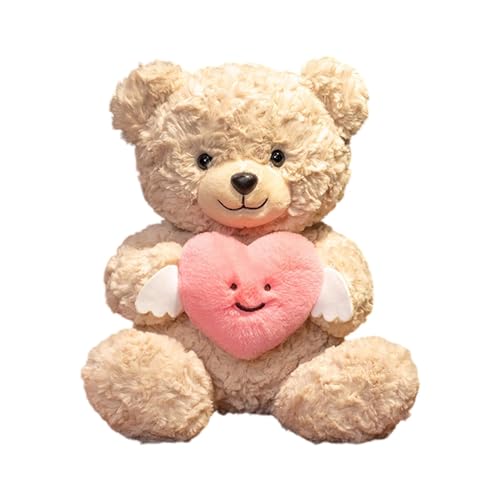 GjnjfdF Valentines Bear, Valentine Bear - Süßer Valentinstag Plüsch Bär Umarmung Herz | 9.84in Stofftierpuppen Spielzeugwurf Kissen für Frauen Freundin Jubiläen Geburtstage von GjnjfdF