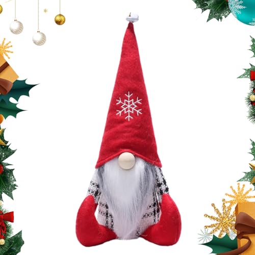 GjnjfdF Weihnachtszwerg-Dekoration, gesichtslose Weihnachtszwergpuppe, Handgemachte Gnome Gesichtslose Puppe, Gesichtslose alte Mannpuppe, Weihnachtszwerg-Plüschdekoration für Fensterlayout-Requisiten von GjnjfdF