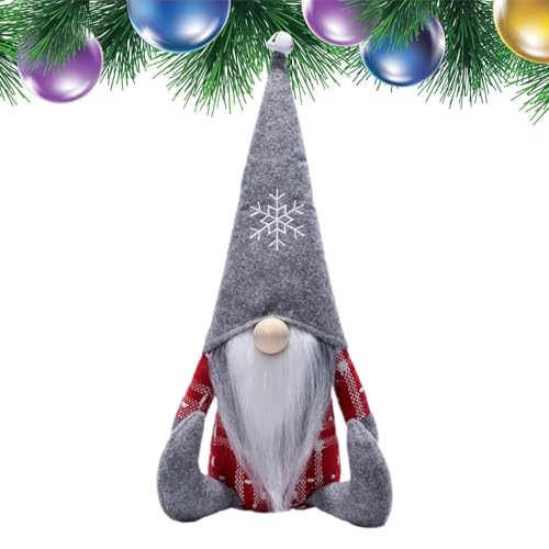 GjnjfdF Weihnachtszwergpuppe ohne Gesicht, Weihnachtszwergpuppe - Handgemachte GNOME Gesichtslose Puppe,Gesichtslose alte Mannpuppe, Weihnachtszwerg-Plüschdekoration für Fensterlayout-Requisiten von GjnjfdF