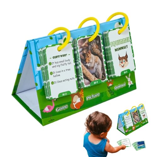 GkgWuxf Animal Cognition Flash -Karten, Tierflash -Karten für Kinder,69X Animal Cognitive Photo Cards | Bildungsspiele, frühes Lernen, EIN lustiger Wortschatzer mit englischen Worten für Kinder von GkgWuxf