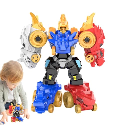 GkgWuxf Dinosaurier-Roboter-Spielzeug, Roboter-Dinosaurier-Actionfiguren - 5-in-1 verwandelte Actionfigur Dinosaurier-Spielzeug | Pädagogische STEM-Spielzeuge zum Zerlegen als Strumpffüller von GkgWuxf