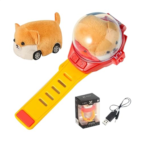 GkgWuxf Ferngesteuertes Auto-Spielzeug ansehen,Ferngesteuertes Auto-Uhr-Spielzeug,Ferngesteuertes Spielauto, USB-Aufladung, Rennwagen | Kleines Autospielzeug, 2,4 GHz, Plüschhund, elektrisches von GkgWuxf