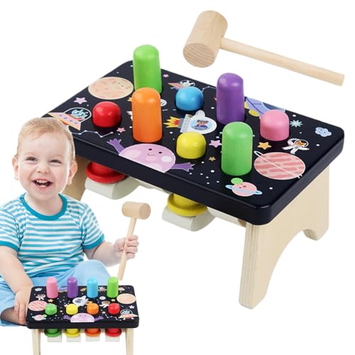 GkgWuxf Hammerspielzeug für, Holzhammerspielzeug für Kinder - Schlagen Bank mit Mallet Holzhack Maulwurfsspiel, Baby Hammer Toy,Entwicklungsgeschäfte für Kindergärten im Vorschulalter von GkgWuxf