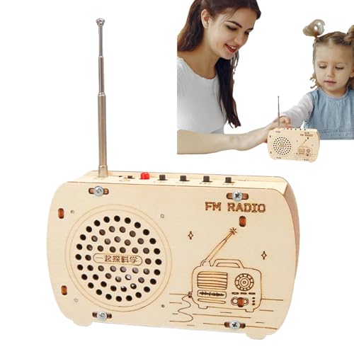 GkgWuxf Handgefertigtes Radio-Set, Radio für Kinder - Bauen Sie Ihr eigenes Radio-Kit,Interaktives Bauspielzeug, wissenschaftliche Experimentierelektronik-Bausätze für und Mädchen von GkgWuxf