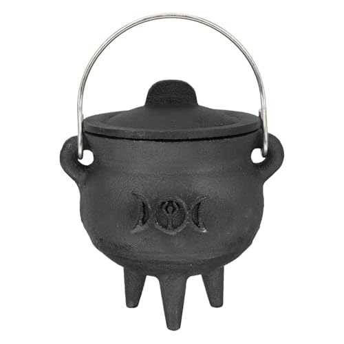 GkgWuxf Hexenkessel - Halloween Hexentopf mit Deckel und Griff - Zauberer-Hexenkessel-Dekorations-Requisite, Halloween-Süßigkeitsschale für Halloween-Dekorationen oder Räucherstäbchenverbrennung GkgWuxf Hexenkessel - Halloween Hexentopf mit Deckel und Griff - Zauberer-Hexenkessel-Dekorations-Requisite, Halloween-Süßigkeitsschale für Halloween-Dekorationen oder Räucherstäbchenverbrennung von GkgWuxf
