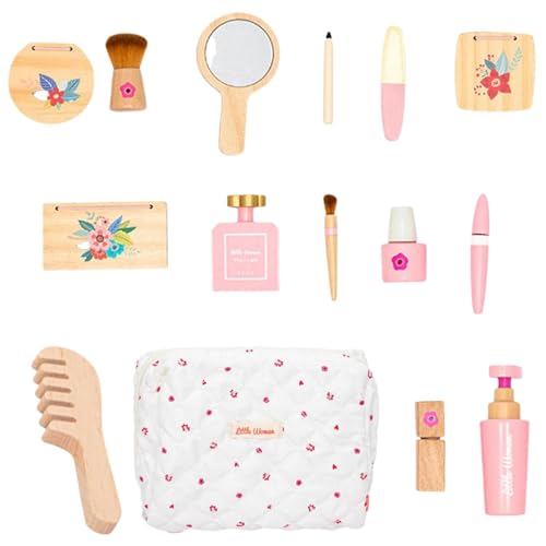 GkgWuxf Holz-Make-up,Holz-Make-up-Set | Interaktives Make-up-Spielzeug,Make-up-Spielzeug-Set, vorgeben, Schönheitssalon-Spielzeug, -Make-up-Set für Kinder, Mädchen ab 3 Jahren von GkgWuxf