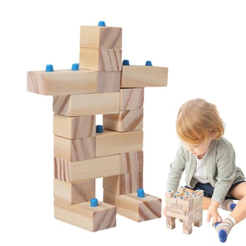 GkgWuxf Holzbausteine ​​für Kinder, Holzbausteine ​​Set - Little Architect Construction Toy,Vorschullernungspädagogikspielzeug für und Mädchen von GkgWuxf