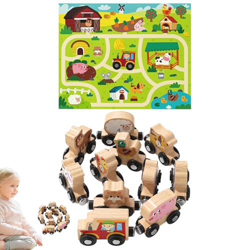 GkgWuxf Holzspielzeug Eisenbahn Set,Zahlen-Lernspielzeug Mit Holzschienen - Pädagogisches Lernspielzeug Für Kleinkinder Ab 18 Monaten Mit Fahrzeugen Für Und Mädchen GkgWuxf Holzspielzeug Eisenbahn Set,Zahlen-Lernspielzeug Mit Holzschienen - Pädagogisches Lernspielzeug Für Kleinkinder Ab 18 Monaten Mit Fahrzeugen Für Und Mädchen von GkgWuxf