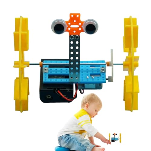 GkgWuxf Kleines Roboterspielzeug, Roboter zum Bauen für Kinder | Bauspielzeug für wissenschaftliche Experimente,Handgefertigtes Technologie-Roboter-Autospielzeug für Kinder, kreatives Spielmodell von GkgWuxf