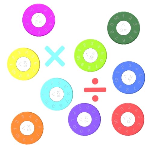 GkgWuxf Mathe-Spinner für Kinder, Mathe-Fakten-Spinner - Kinder Spinner Spielzeug 9 Stück | Fidget Learning Math Game Spinner Fidget Toy für die Schule, Reisen nach Hause von GkgWuxf